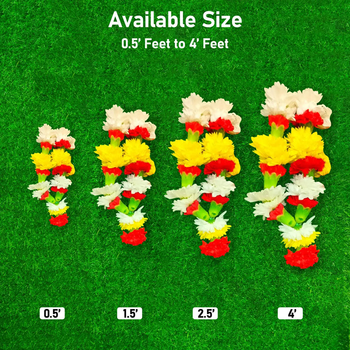 Chrysanthemum & Carnation Garland | Mum Flower / Giri Samanthi God Mal For Deity Decoration