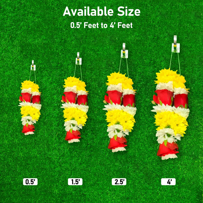 Rose Bud & Chrysanthemum Garland | Giri God Garland For Deity Decoration