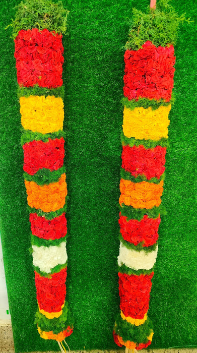 Button Rose Garland | Giri God Mala For Deity Decoration