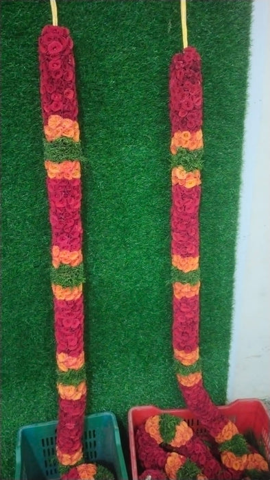 Button Rose Garland | Giri God Mala For Deity Decoration