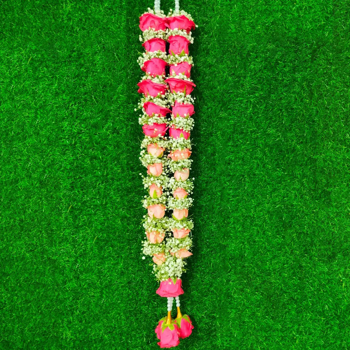 Rose Flower Wedding Mala - 2.5 Feet | Giri Marriage Garland For Traditional Ceremonies