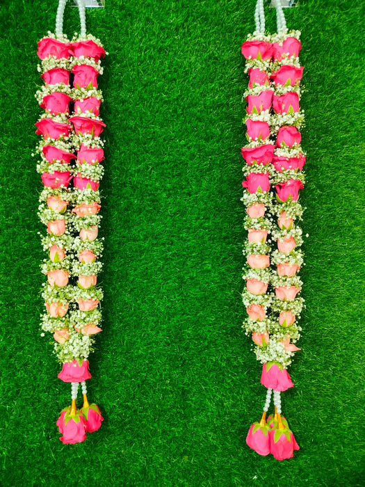 Rose Flower Wedding Mala - 2.5 Feet | Giri Marriage Garland For Traditional Ceremonies