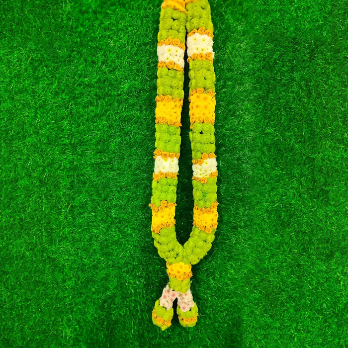 Button Chrysanthemum Marriage Garland - 2.5 Feet | Saamanthi / Giri Mum Flower Wedding Mala
