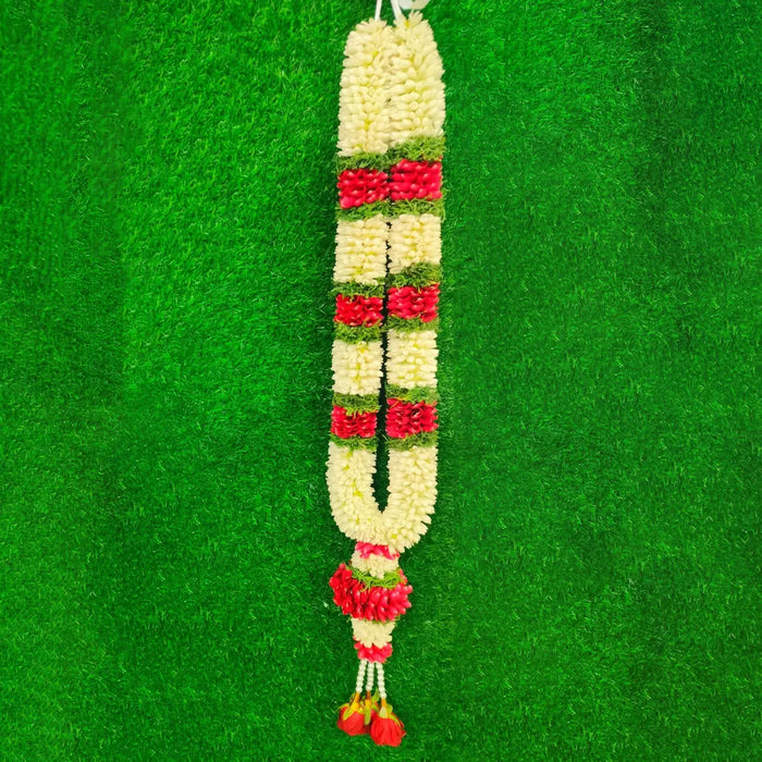 Rose & Jasmine Floral Varmala - 2.5 Feet | Giri Garland For Marriage Rituals