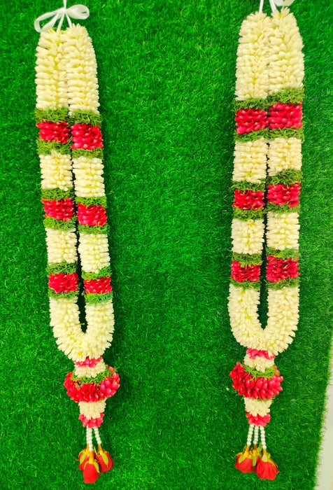 Rose & Jasmine Floral Varmala - 2.5 Feet | Giri Garland For Marriage Rituals