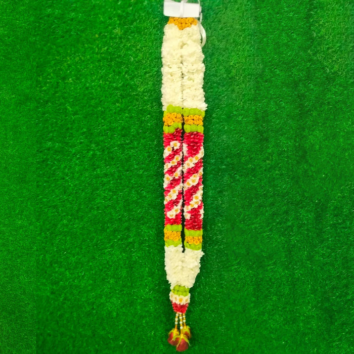 Rose & White Carnation Marriage Garland - 2.5 Feet | Giri Floral Mala