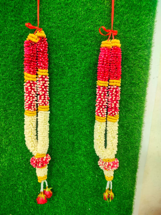 Rose & Jasmine Flower Garland - 2.5 Feet | Giri Wedding Mala For Sacred Celebrations