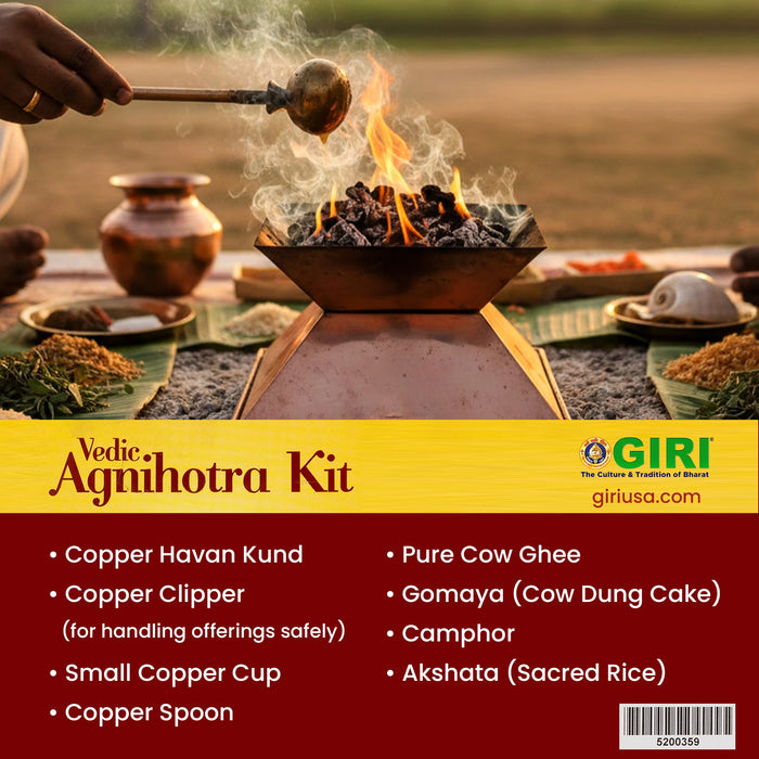Giri Vedic Agnihotra Kit | Havan Set/ Pooja Pack for Homam and Yagna/ 690 Gms Approx