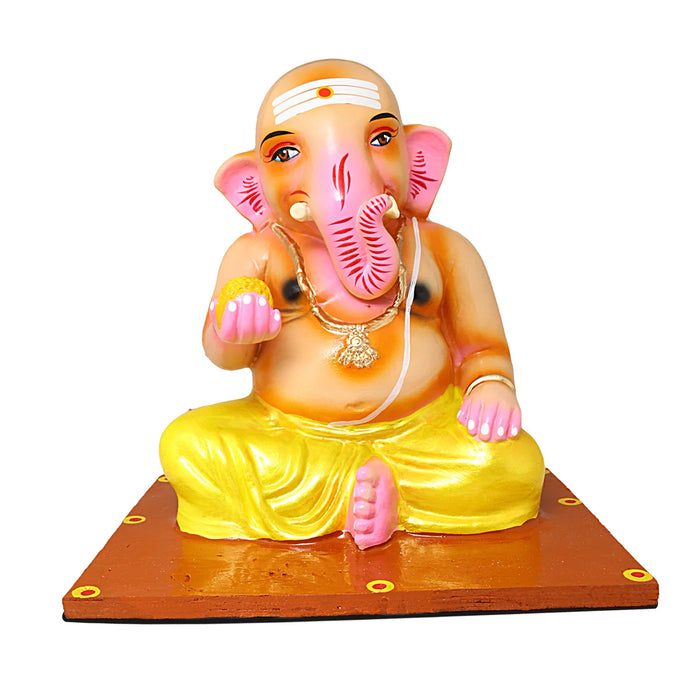 Kozhukattai Sapidum Ganapati Paper Mache Golu Bommai Set - 13 x 12 Inches | Giri Golu Doll/ Navaratri Golu Bomma