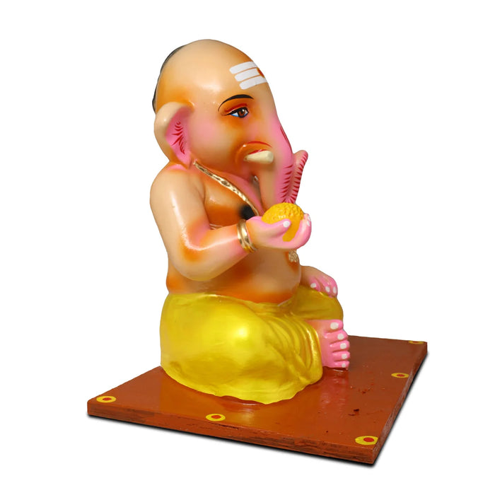 Kozhukattai Sapidum Ganapati Paper Mache Golu Bommai Set - 13 x 12 Inches | Giri Golu Doll/ Navaratri Golu Bomma