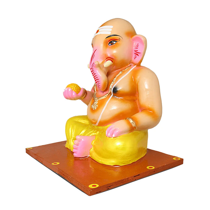 Kozhukattai Sapidum Ganapati Paper Mache Golu Bommai Set - 13 x 12 Inches | Giri Golu Doll/ Navaratri Golu Bomma