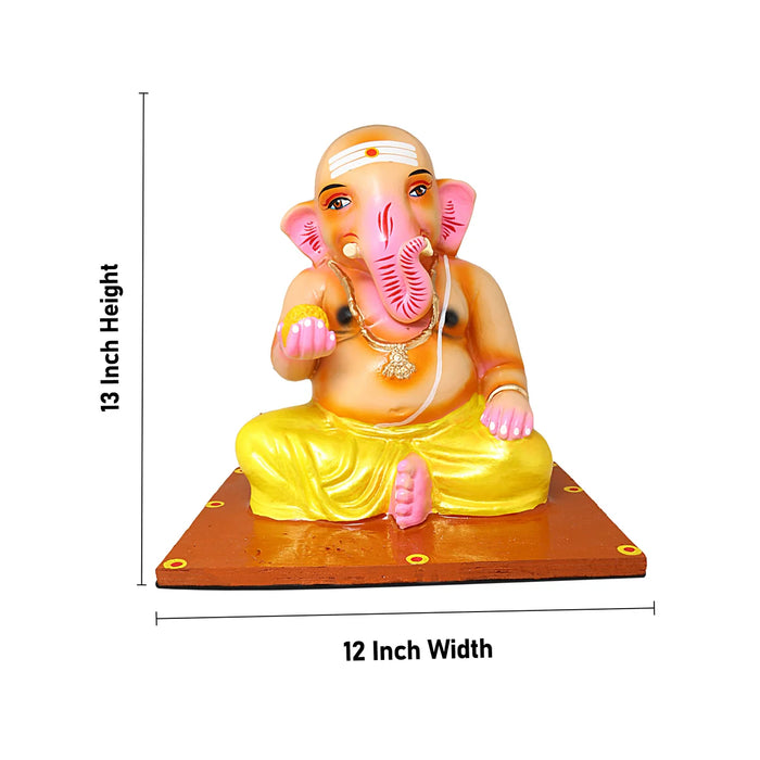 Kozhukattai Sapidum Ganapati Paper Mache Golu Bommai Set - 13 x 12 Inches | Giri Golu Doll/ Navaratri Golu Bomma