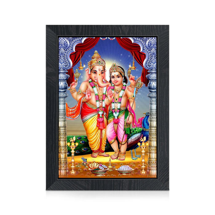 Ganapati Murugar Photo Frame | Lord Ganesha & Murugan Picture Frame For Home & Pooja Room