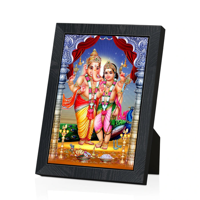 Ganapati Murugar Photo Frame | Lord Ganesha & Murugan Picture Frame For Home & Pooja Room