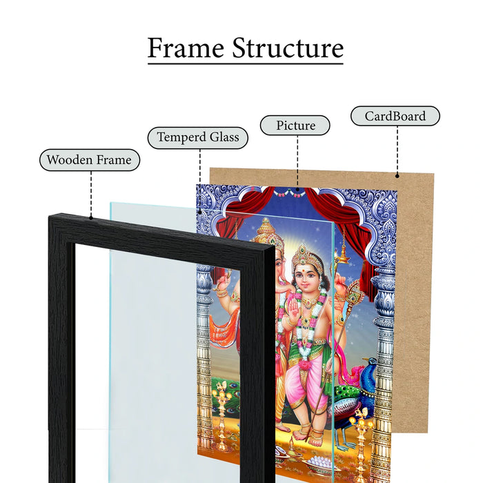 Ganapati Murugar Photo Frame | Lord Ganesha & Murugan Picture Frame For Home & Pooja Room