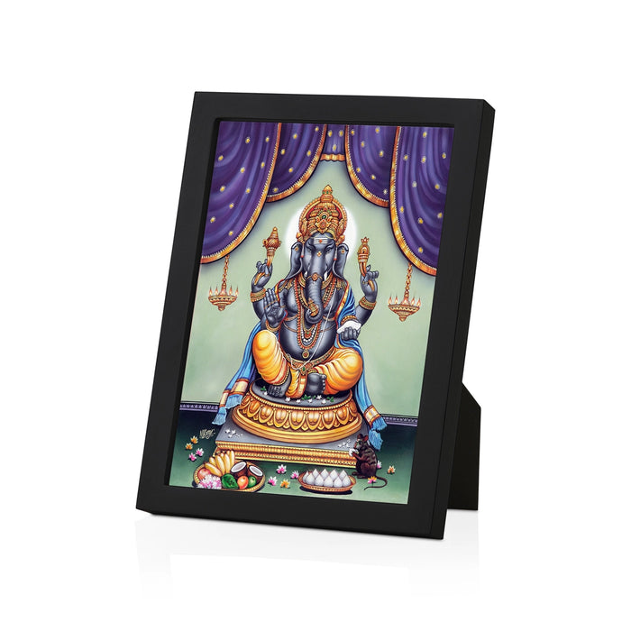 Black Ganesha Photo Frame | Lord Vinayagar Wall Frame for Home & Pooja Space