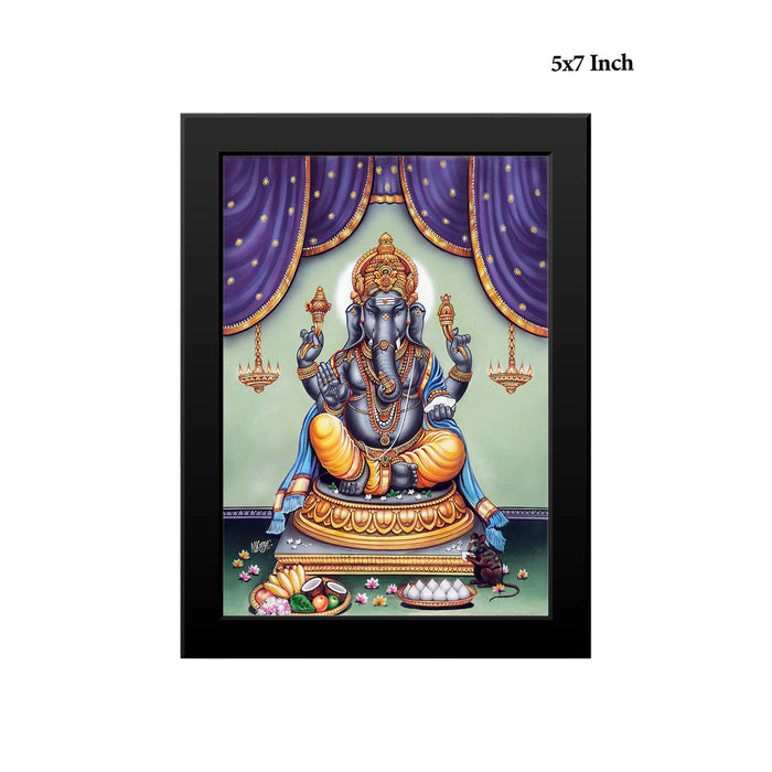 Black Ganesha Photo Frame | Lord Vinayagar Wall Frame for Home & Pooja Space