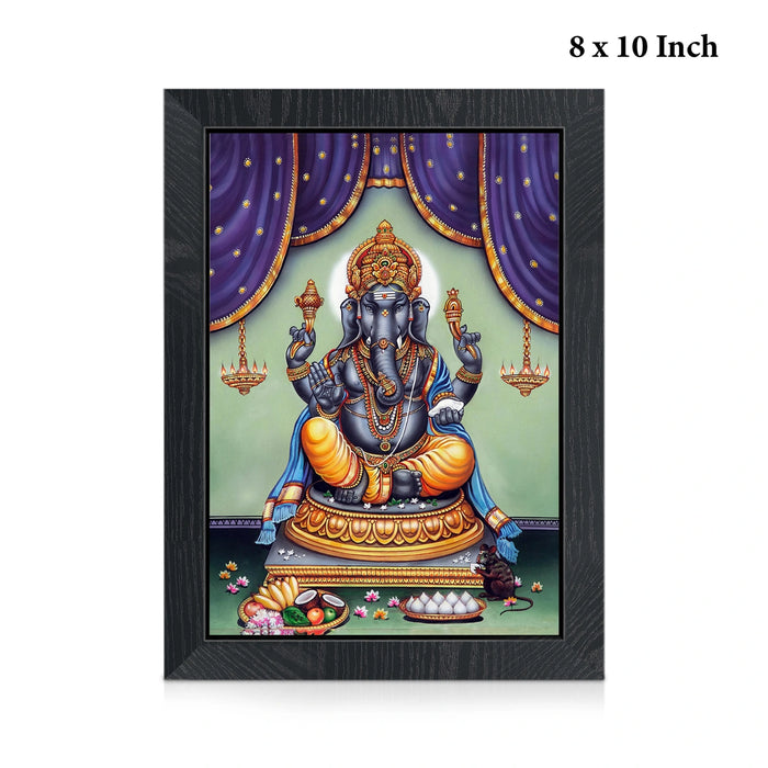 Black Ganesha Photo Frame | Lord Vinayagar Wall Frame for Home & Pooja Space