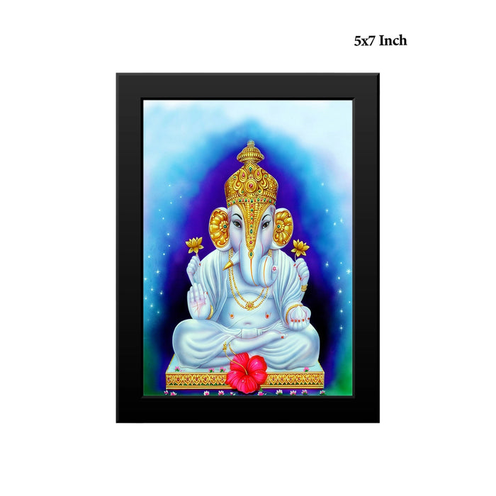 White Ganesha Photo Frame | Lord Ganapati Wall Frame for Living Room