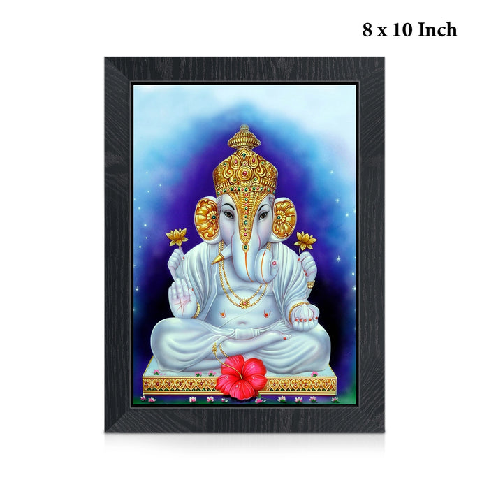 White Ganesha Photo Frame | Lord Ganapati Wall Frame for Living Room