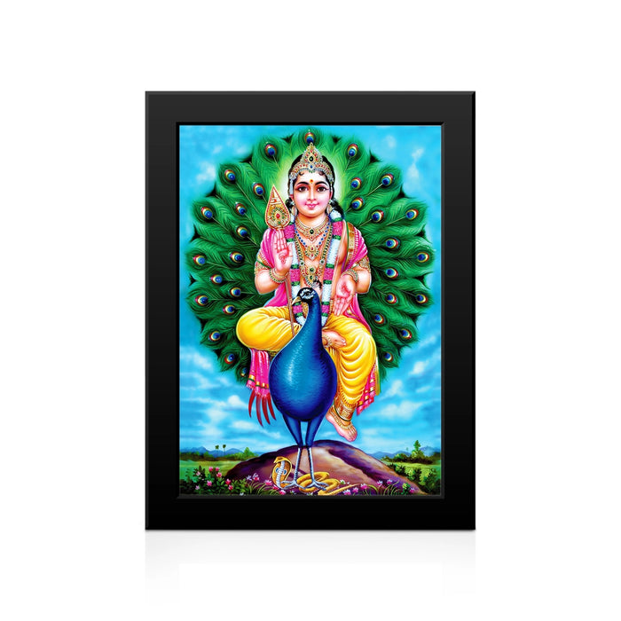 Peacock Murugar Photo Frame | Lord Murugan with Mayil Wall Frame For Home & Pooja Space