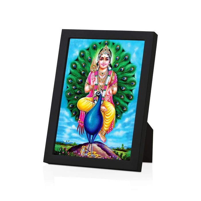 Peacock Murugar Photo Frame | Lord Murugan with Mayil Wall Frame For Home & Pooja Space