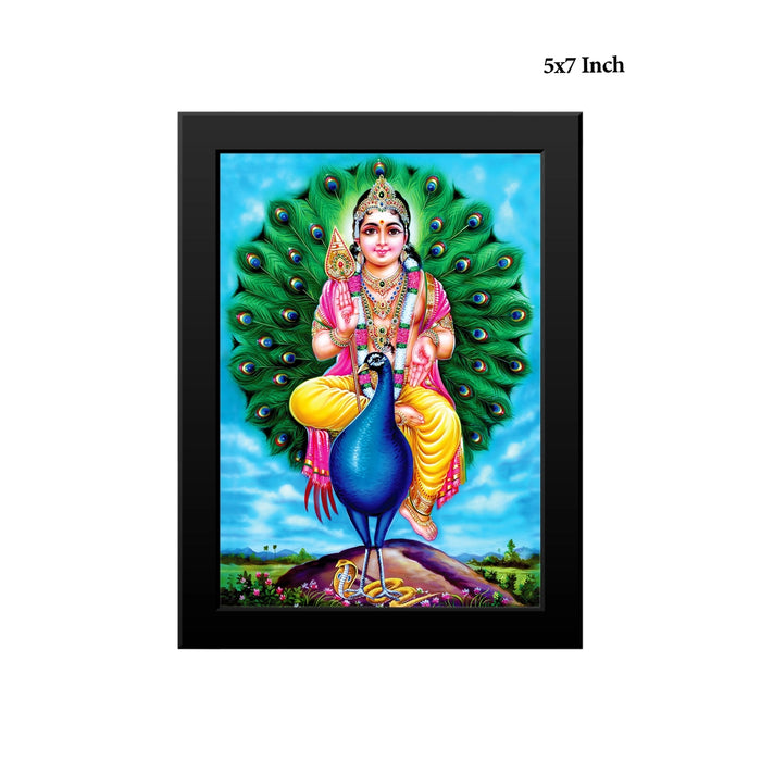 Peacock Murugar Photo Frame | Lord Murugan with Mayil Wall Frame For Home & Pooja Space