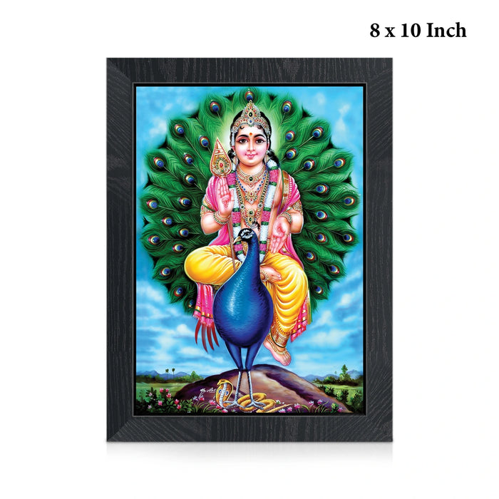 Peacock Murugar Photo Frame | Lord Murugan with Mayil Wall Frame For Home & Pooja Space