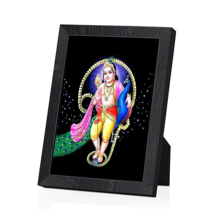 Om Murugar Wall Frame | Lord Murugan With Mayil Photo Frame for Pooja Space