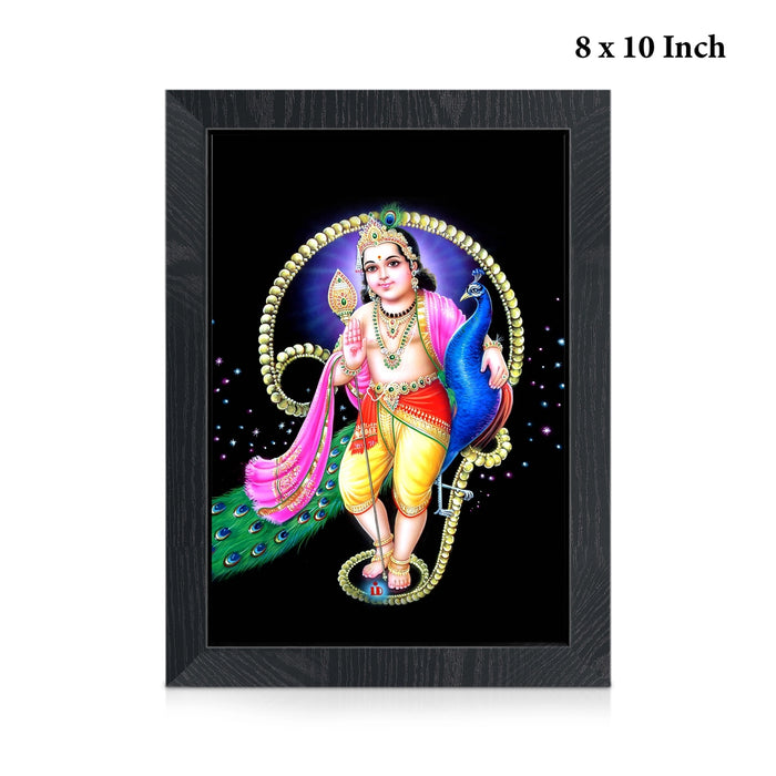 Om Murugar Wall Frame | Lord Murugan With Mayil Photo Frame for Pooja Space