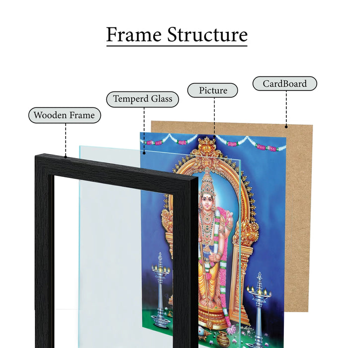 Tiruchendur Murugar Picture Frame | Lord Subramanya Swamy Photo Frame for Living Room & Pooja Space