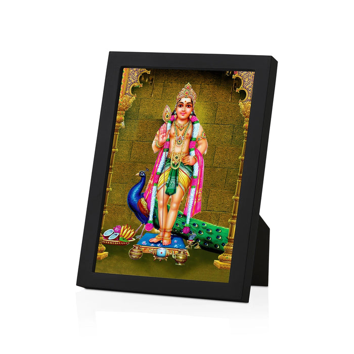 Murugar Standing Photo Frame | Lord Murugan with Peacock Picture Frame for Home