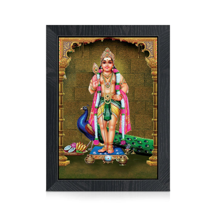 Murugar Standing Photo Frame | Lord Murugan with Peacock Picture Frame for Home