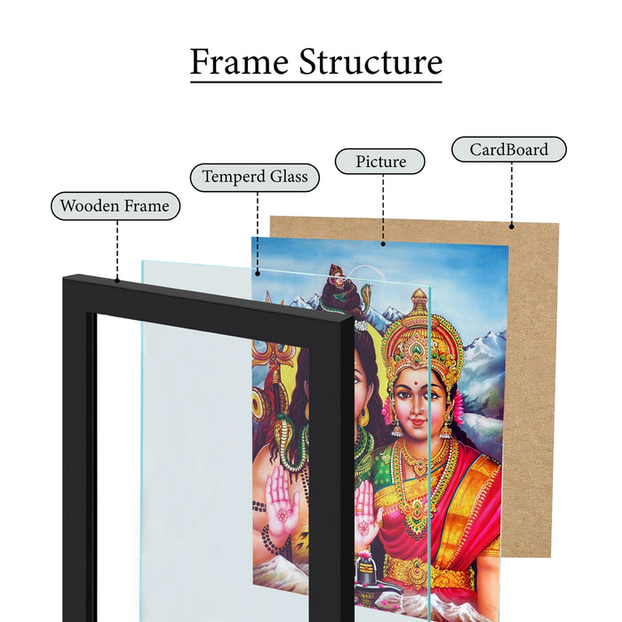 Shivan Parvati Picture Frame | Lord Shiva & Goddess Parvati Divine Photo Frame for Home & Pooja Room