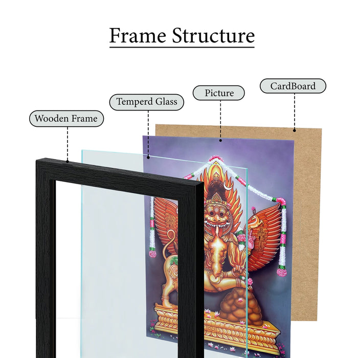 Sarabeshwarar Photo Frame | Lord Sarabeshwarar Divine Wall Frame for Pooja Room