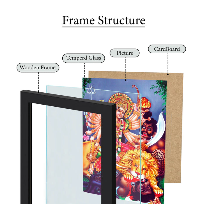 Durgai Amman Wall Frame | Goddess Durga Devi Divine Photo Frame for Home