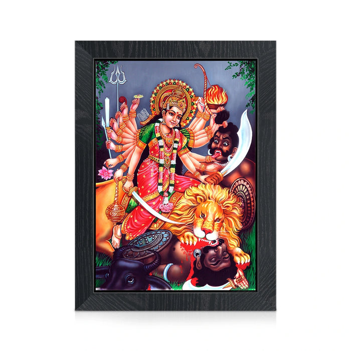Durgai Amman Wall Frame | Goddess Durga Devi Divine Photo Frame for Home