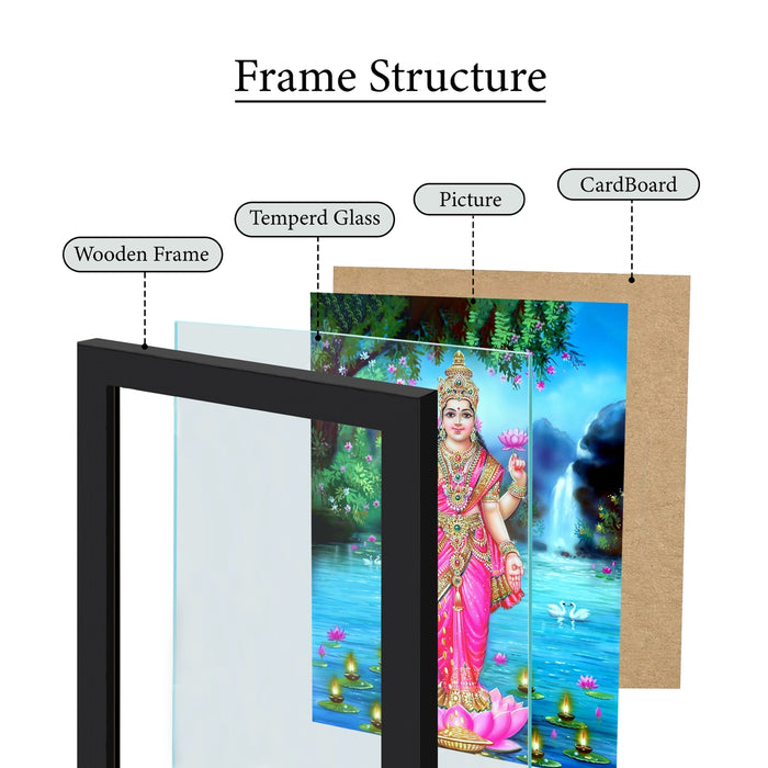 Lakshmi Standing Photo Frame | Goddess Lakshmi Lotus Picture Frame for Living Room & Pooja Space