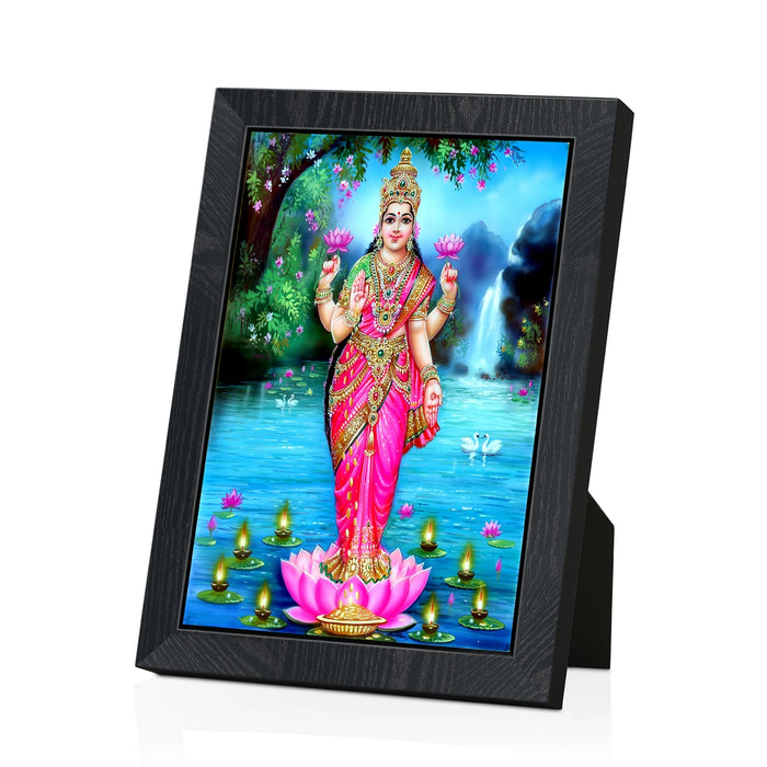Lakshmi Standing Photo Frame | Goddess Lakshmi Lotus Picture Frame for Living Room & Pooja Space