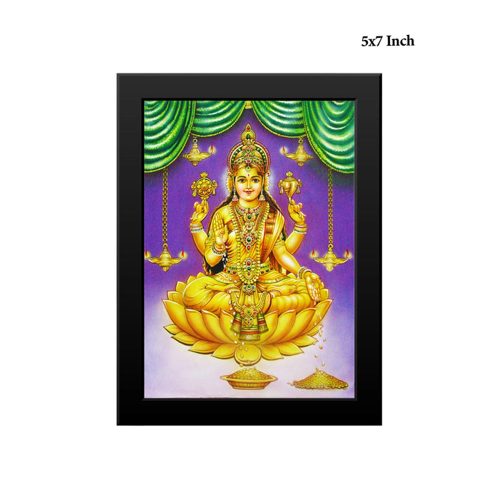 Lakshmi Gold Wall Frame | Golden Goddess Lakshmi Lotus Photo Frame for Pooja Space