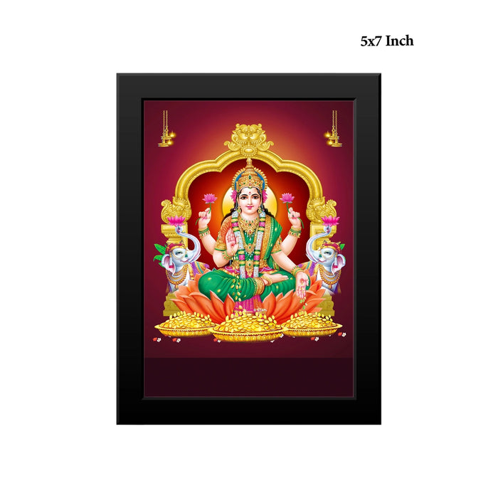 Maha Lakshmi Elephant Photo Frame | Goddess Lakshmi with Gaja Lakshmi Picture Frame for Home & Pooja Room