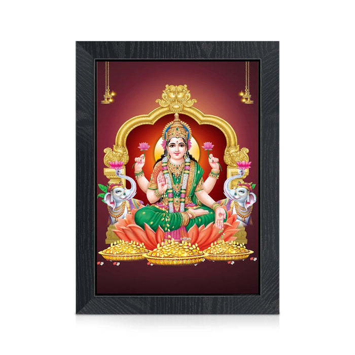 Maha Lakshmi Elephant Photo Frame | Goddess Lakshmi with Gaja Lakshmi Picture Frame for Home & Pooja Room