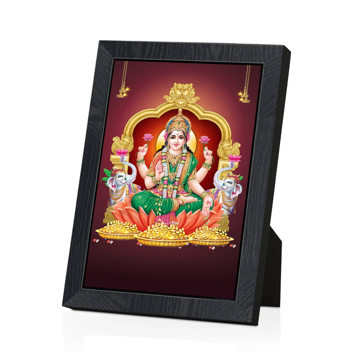 Maha Lakshmi Elephant Photo Frame | Goddess Lakshmi with Gaja Lakshmi Picture Frame for Home & Pooja Room