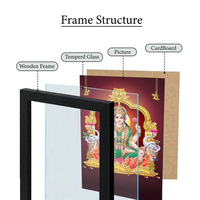 Maha Lakshmi Elephant Photo Frame | Goddess Lakshmi with Gaja Lakshmi Picture Frame for Home & Pooja Room