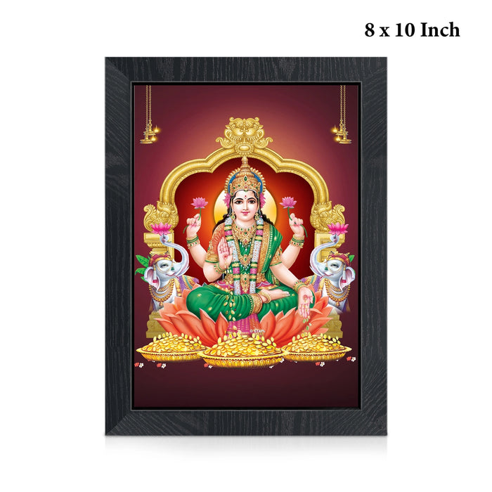 Maha Lakshmi Elephant Photo Frame | Goddess Lakshmi with Gaja Lakshmi Picture Frame for Home & Pooja Room