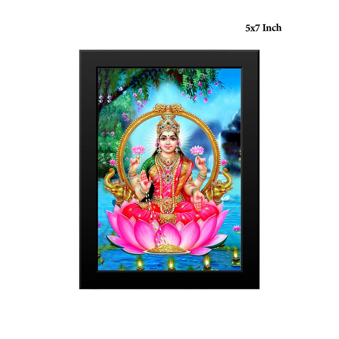 Gaja Lakshmi Wall Frame | Goddess Lakshmi with Elephants Lotus Photo Frame for Living Room & Pooja Space