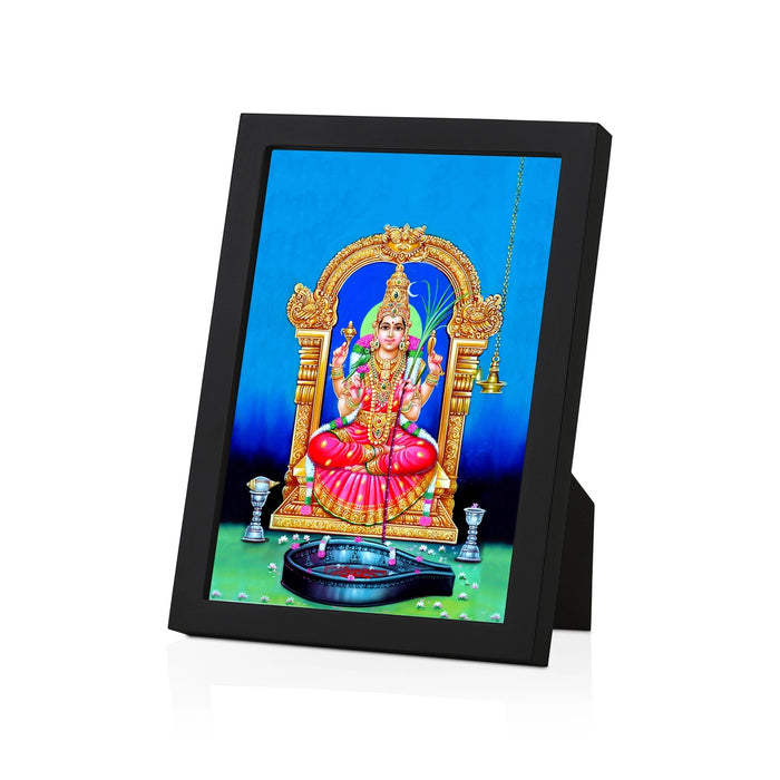 Kamakshi Amman Photo Frame | Goddess Kamakshi Seated on Throne Wall Frame for Pooja Space