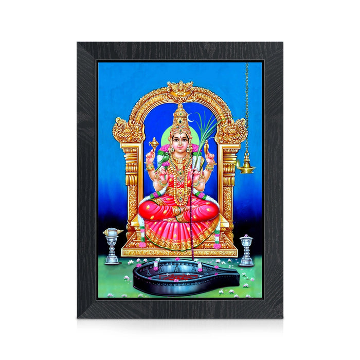 Kamakshi Amman Photo Frame | Goddess Kamakshi Seated on Throne Wall Frame for Pooja Space