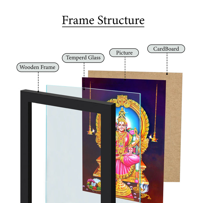 Goddess Bhuvaneshwari Wall Frame | Bhuvaneshwari Maa Seated on Throne Photo Frame for Pooja Spaces