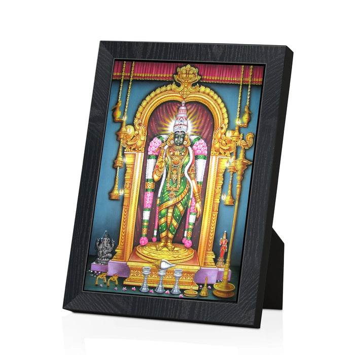 Goddess Meenakshi Amman Picture Frame | Divine Madurai Meenakshi Standing Photo Frame for Pooja Space